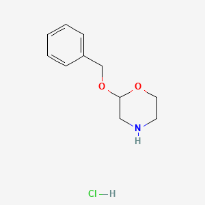 molecular formula C11H16ClNO2 B3058380 Morpholine, 2-(phenylmethoxy)-, hydrochloride CAS No. 89220-83-7