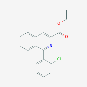 molecular formula C18H14ClNO2 B3058386 3-Isoquinolinecarboxylic acid, 1-(2-chlorophenyl)-, ethyl ester CAS No. 89242-07-9
