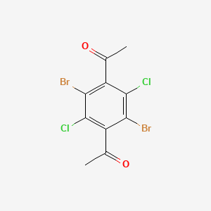 molecular formula C10H6Br2Cl2O2 B3058387 Ethanone, 1,1'-(2,5-dibromo-3,6-dichloro-1,4-phenylene)bis- CAS No. 89244-53-1