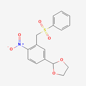 2-(4-Nitro-3-((phenylsulfonyl)methyl)phenyl)-1,3-dioxolane