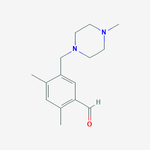 molecular formula C15H22N2O B3058434 2,4-Dimethyl-5-[(4-methylpiperazin-1-yl)methyl]benzaldehyde CAS No. 894370-26-4