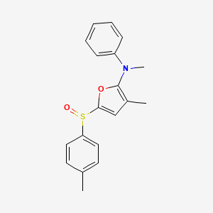 molecular formula C19H19NO2S B3058437 2-Furanamine, N,3-dimethyl-5-[(4-methylphenyl)sulfinyl]-N-phenyl- CAS No. 89438-35-7