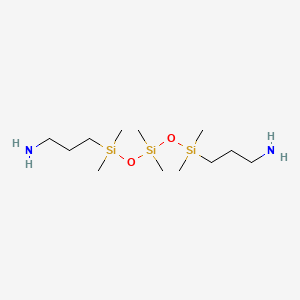 molecular formula C12H34N2O2Si3 B3058440 Poly(dimethylsiloxane), aminopropyl terminated CAS No. 89467-59-4