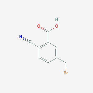 molecular formula C9H6BrNO2 B3058451 5-(Bromomethyl)-2-cyanobenzoic acid CAS No. 89540-21-6