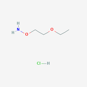 molecular formula C4H12ClNO2 B3058452 Hydroxylamine, O-(2-ethoxyethyl)-, hydrochloride CAS No. 89541-41-3