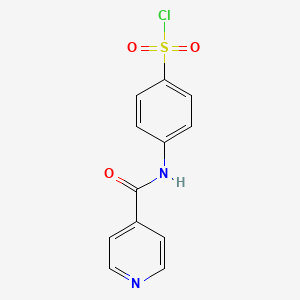 molecular formula C12H9ClN2O3S B3058459 Benzenesulfonyl chloride, 4-[(4-pyridinylcarbonyl)amino]- CAS No. 89565-24-2