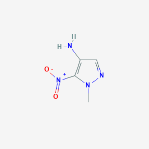 molecular formula C4H6N4O2 B3058468 1H-Pyrazol-4-amine, 1-methyl-5-nitro- CAS No. 89607-16-9