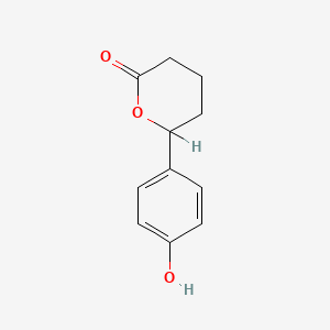 molecular formula C11H12O3 B3058480 6-(4-Hydroxyphenyl)oxan-2-one CAS No. 89647-77-8