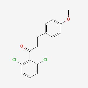 molecular formula C16H14Cl2O2 B3058520 1-(2,6-Dichlorophenyl)-3-(4-methoxyphenyl)propan-1-one CAS No. 898793-75-4