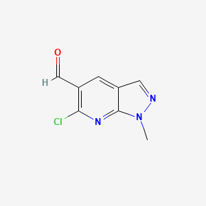 molecular formula C8H6ClN3O B3058521 6-Chloro-1-methyl-1h-pyrazolo[3,4-b]pyridine-5-carbaldehyde CAS No. 898911-37-0