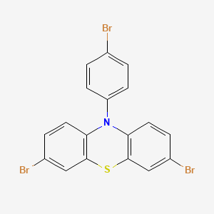 molecular formula C18H10Br3NS B3058526 10H-phenothiazine, 3,7-dibromo-10-(4-bromophenyl)- CAS No. 89922-59-8