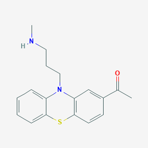 molecular formula C18H20N2OS B3058527 Ethanone, 1-[10-[3-(methylamino)propyl]-10H-phenothiazin-2-yl]- CAS No. 89929-14-6