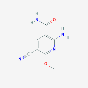 molecular formula C8H8N4O2 B3058542 2-Amino-5-cyano-6-methoxypyridine-3-carboxamide CAS No. 89977-58-2