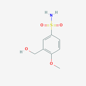 molecular formula C8H11NO4S B3058552 3-(Hydroxymethyl)-4-methoxybenzene-1-sulfonamide CAS No. 900165-91-5