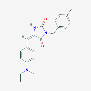 (5E)-5-[4-(diethylamino)benzylidene]-3-(4-methylbenzyl)imidazolidine-2,4-dione