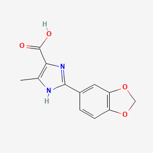 molecular formula C12H10N2O4 B3058576 2-(1,3-benzodioxol-5-yl)-5-methyl-1H-imidazole-4-carboxylic acid CAS No. 902600-40-2