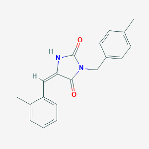 molecular formula C19H18N2O2 B305858 (5E)-3-(4-methylbenzyl)-5-(2-methylbenzylidene)imidazolidine-2,4-dione 