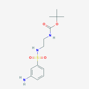 molecular formula C13H21N3O4S B3058580 tert-butyl N-[2-(3-aminobenzenesulfonamido)ethyl]carbamate CAS No. 902775-92-2