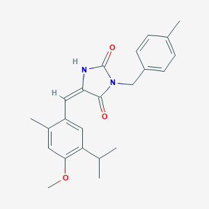 molecular formula C23H26N2O3 B305859 5-(5-Isopropyl-4-methoxy-2-methylbenzylidene)-3-(4-methylbenzyl)-2,4-imidazolidinedione 