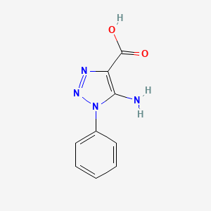 molecular formula C9H8N4O2 B3058592 5-amino-1-phenyl-1H-1,2,3-triazole-4-carboxylic acid CAS No. 90323-78-7