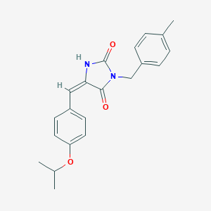 molecular formula C21H22N2O3 B305860 5-(4-Isopropoxybenzylidene)-3-(4-methylbenzyl)-2,4-imidazolidinedione 