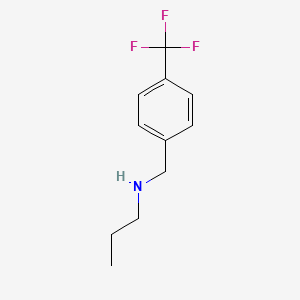 molecular formula C11H14F3N B3058604 Benzenemethanamine, N-propyl-4-(trifluoromethyl)- CAS No. 90390-13-9