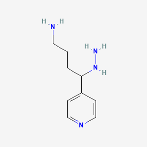 molecular formula C9H16N4 B3058619 4-Hydrazino-4-pyridin-4-YL-butylamine CAS No. 904814-11-5