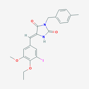 molecular formula C21H21IN2O4 B305862 (5Z)-5-(4-ethoxy-3-iodo-5-methoxybenzylidene)-3-(4-methylbenzyl)imidazolidine-2,4-dione 