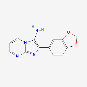 molecular formula C13H10N4O2 B3058622 2-Benzo[1,3]dioxol-5-yl-imidazo[1,2-a]pyrimidin-3-ylamine CAS No. 904816-36-0