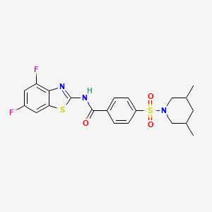 molecular formula C21H21F2N3O3S2 B3058623 N-(4,6-difluoro-1,3-benzothiazol-2-yl)-4-[(3,5-dimethylpiperidin-1-yl)sulfonyl]benzamide CAS No. 904817-74-9