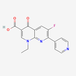 molecular formula C16H12FN3O3 B3058639 1-Ethyl-6-fluoro-4-oxo-7-(pyridin-4-yl)-1,4-dihydro-1,8-naphthyridine-3-carboxylic acid CAS No. 90679-45-1