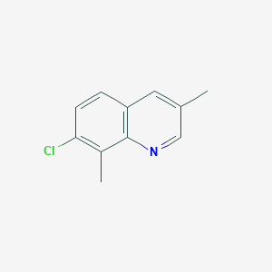 molecular formula C11H10ClN B3058645 7-Chloro-3,8-dimethylquinoline CAS No. 90717-09-2