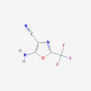 molecular formula C5H2F3N3O B3058649 5-氨基-2-(三氟甲基)恶唑-4-腈 CAS No. 907552-39-0