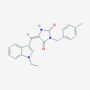 (5E)-5-[(1-ethyl-1H-indol-3-yl)methylidene]-3-(4-methylbenzyl)imidazolidine-2,4-dione
