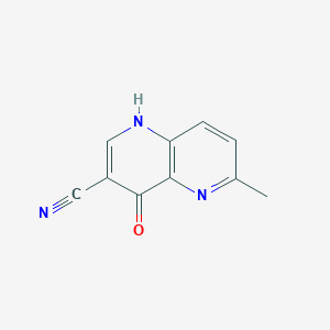 molecular formula C10H7N3O B3058687 6-Methyl-4-oxo-1,4-dihydro-[1,5]naphthyridine-3-carbonitrile CAS No. 911388-96-0