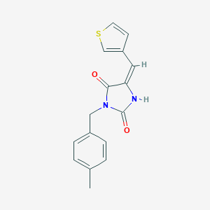 (5E)-3-(4-methylbenzyl)-5-(thiophen-3-ylmethylidene)imidazolidine-2,4-dione