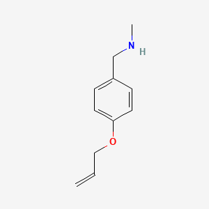 molecular formula C11H15NO B3058701 N-[4-(allyloxy)benzyl]-N-methylamine CAS No. 91245-89-5