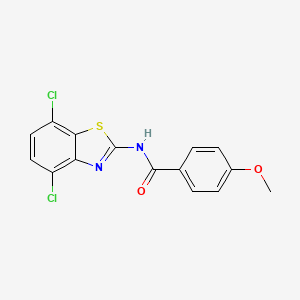 molecular formula C15H10Cl2N2O2S B3058703 N-(4,7-dichloro-1,3-benzothiazol-2-yl)-4-methoxybenzamide CAS No. 912761-75-2