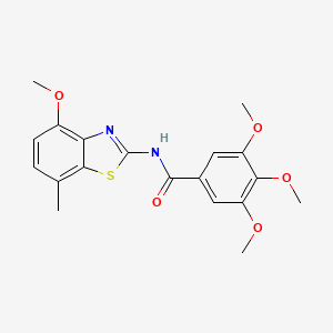 3,4,5-trimethoxy-N-(4-methoxy-7-methyl-1,3-benzothiazol-2-yl)benzamide