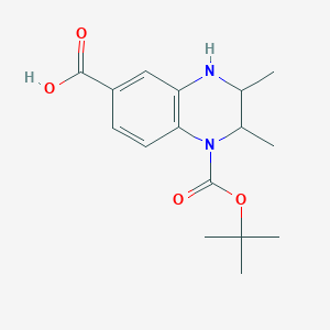 molecular formula C16H22N2O4 B3058706 2,3-Dimethyl-3,4-dihydro-2H-quinoxaline-1,6-dicarboxylic acid 1-tert-butyl ester CAS No. 912763-35-0