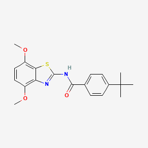 molecular formula C20H22N2O3S B3058709 4-tert-butyl-N-(4,7-dimethoxy-1,3-benzothiazol-2-yl)benzamide CAS No. 912770-24-2