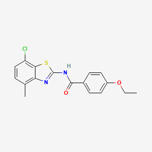 molecular formula C17H15ClN2O2S B3058714 N-(7-chloro-4-methyl-1,3-benzothiazol-2-yl)-4-ethoxybenzamide CAS No. 912770-98-0