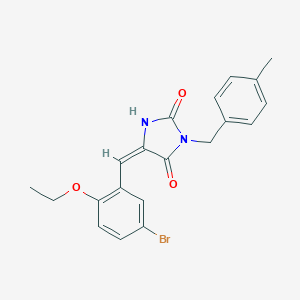 molecular formula C20H19BrN2O3 B305873 (5E)-5-(5-bromo-2-ethoxybenzylidene)-3-(4-methylbenzyl)imidazolidine-2,4-dione 