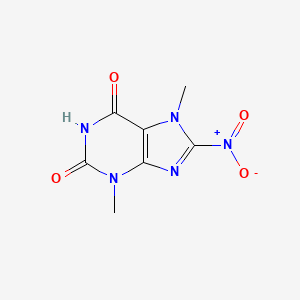 molecular formula C7H7N5O4 B3058734 3,7-Dimethyl-8-nitropurine-2,6-dione CAS No. 91448-32-7
