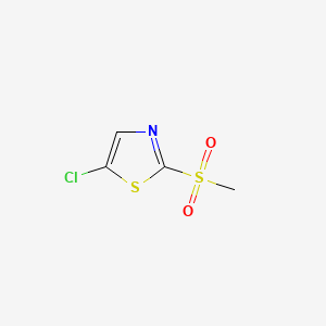 molecular formula C4H4ClNO2S2 B3058742 5-Chloro-2-methylsulfonyl thiazole CAS No. 915137-39-2