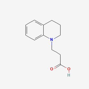 molecular formula C12H15NO2 B3058766 Quinolinepropionic acid, 1,2,3,4-tetrahydro- CAS No. 91641-02-0