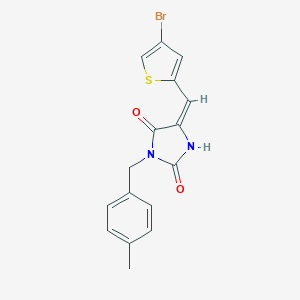(5E)-5-[(4-bromothiophen-2-yl)methylidene]-3-(4-methylbenzyl)imidazolidine-2,4-dione