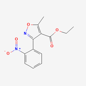 molecular formula C13H12N2O5 B3058814 Ethyl 5-methyl-3-(2-nitrophenyl)isoxazole-4-carboxylate CAS No. 91956-03-5