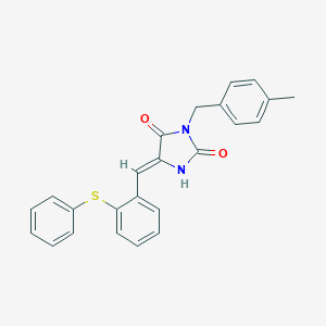 molecular formula C24H20N2O2S B305882 3-(4-Methylbenzyl)-5-[2-(phenylsulfanyl)benzylidene]-2,4-imidazolidinedione 