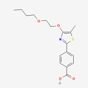 molecular formula C17H21NO4S B3058826 Benzoic acid, 4-[4-(2-butoxyethoxy)-5-methyl-2-thiazolyl]- CAS No. 920269-72-3